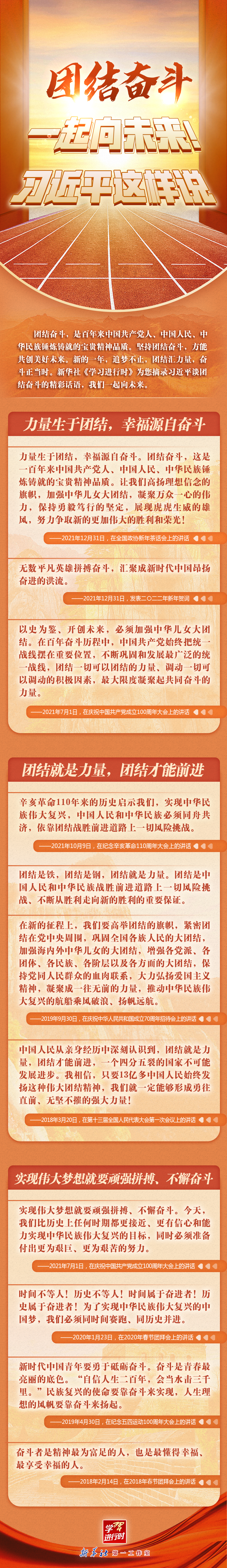 學(xué)習(xí)進(jìn)行時(shí)丨團(tuán)結(jié)奮斗，一起向未來！習(xí)近平這樣說
