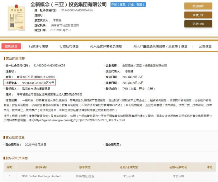 國家企業(yè)信用信息公示系統(tǒng)截圖。