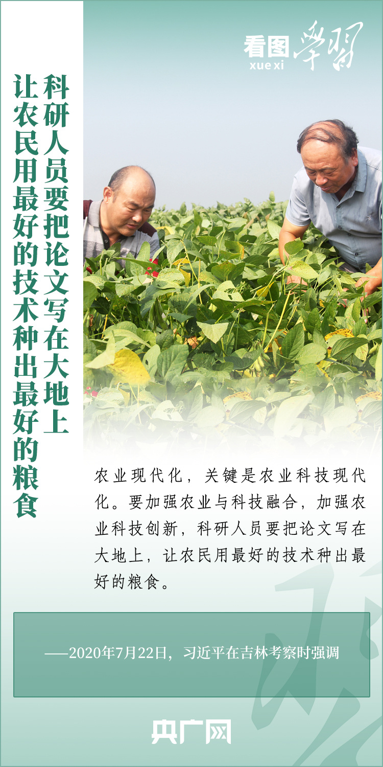 看圖學(xué)習(xí)丨推廣良田、良種、良法、良機(jī) 給農(nóng)業(yè)現(xiàn)代化插上科技的翅膀