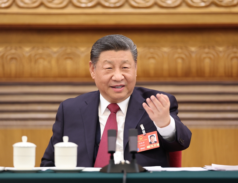 2025年3月5日下午，習(xí)近平總書(shū)記參加他所在的十四屆全國(guó)人大三次會(huì)議江蘇代表團(tuán)審議。