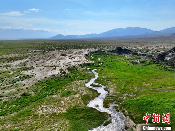 圖為航拍都蘭湖國家濕地公園綠意盎然?！∑钤鲚?攝