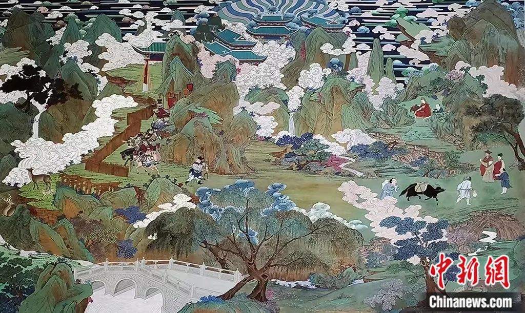 臨摹、補繪的青海瞿曇寺壁畫。受訪者 供圖