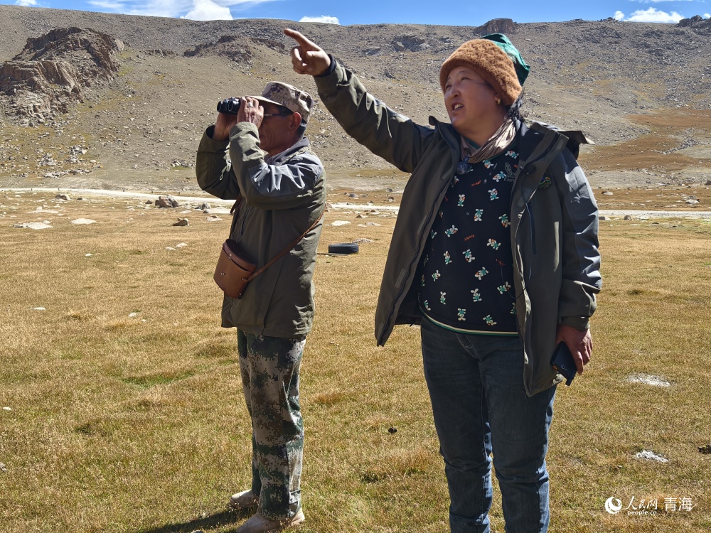 堅(jiān)守在雪山牧場(chǎng)生態(tài)管護(hù)站的吉太本夫婦。人民網(wǎng) 陳明菊攝